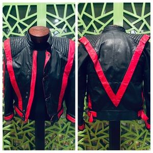 RARE Vintage Metal Co 80s Michael Jackson THRILLER Leather Jacket - Sz 34